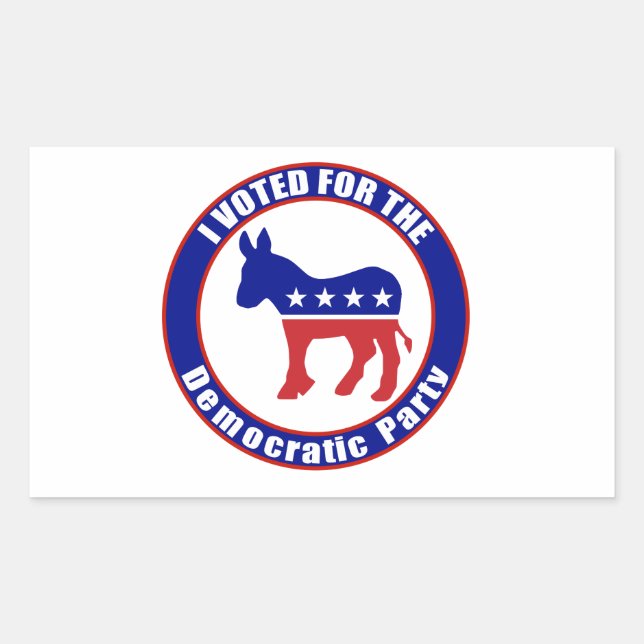 Voted Democrat Original Rectangular Sticker (Front)
