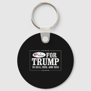 Voted For Trump In 2016 2020 And 2024 Key Ring