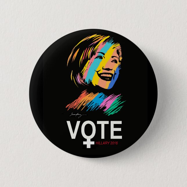voteHILLARY2016 6 Cm Round Badge (Front)