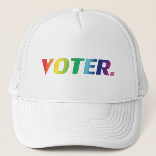 "voter" pride rainbow colours trucker hat