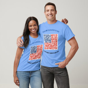 Voter registration shirt - QR code just on front