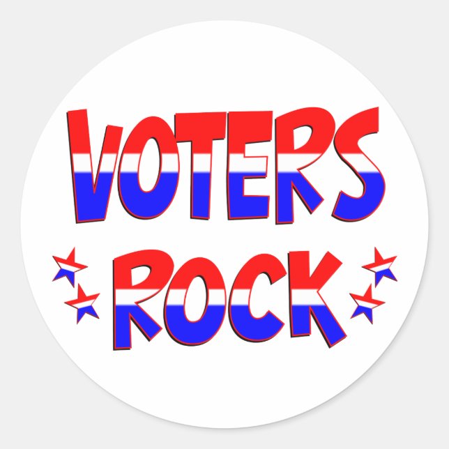 Voters Rock Classic Round Sticker (Front)