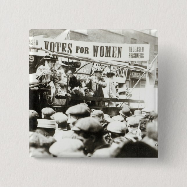 Votes for Women, August 1908 15 Cm Square Badge (Front)