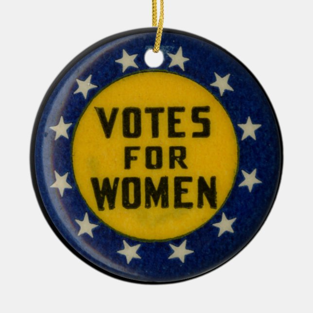 Votes for Women Historic Suffrage Collectable Ceramic Ornament (Front)