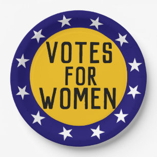 Votes for Women historic suffragette pin Paper Plate