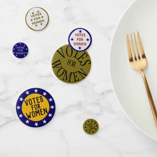 Votes for Women Suffrage Buttons LWV Table Confetti (Group)