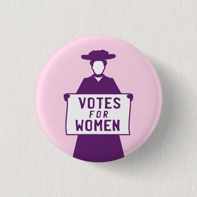 Votes For Women Suffragette 3 Cm Round Badge (Front)