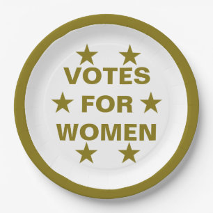 Votes for Women suffragette commemorative pin Paper Plate