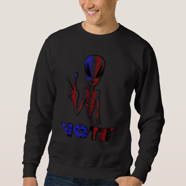 Voting Alien Election Day  American Alien Election Sweatshirt (Front)