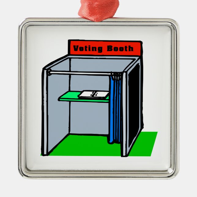 Voting Booth Metal Ornament (Front)