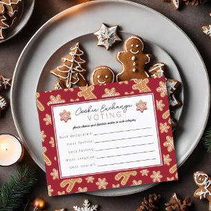 Voting Card Ballot Christmas Cookie Exchange Party