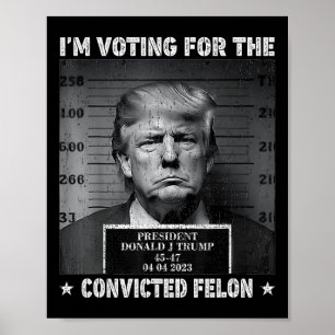 Voting For The Convicted Felon Funny Trump 2024 Poster