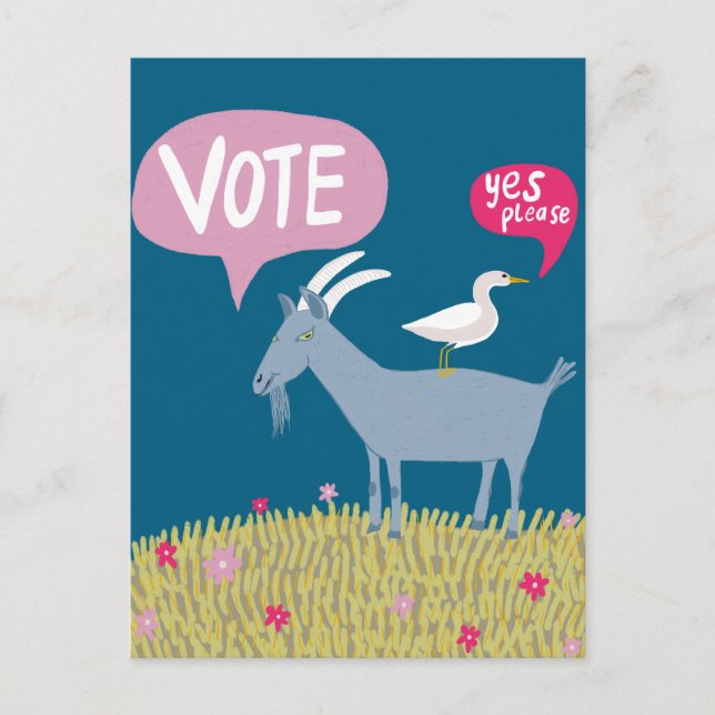 VOTING GOAT Vote 2024 Elections Cute USA Postcard (Front)