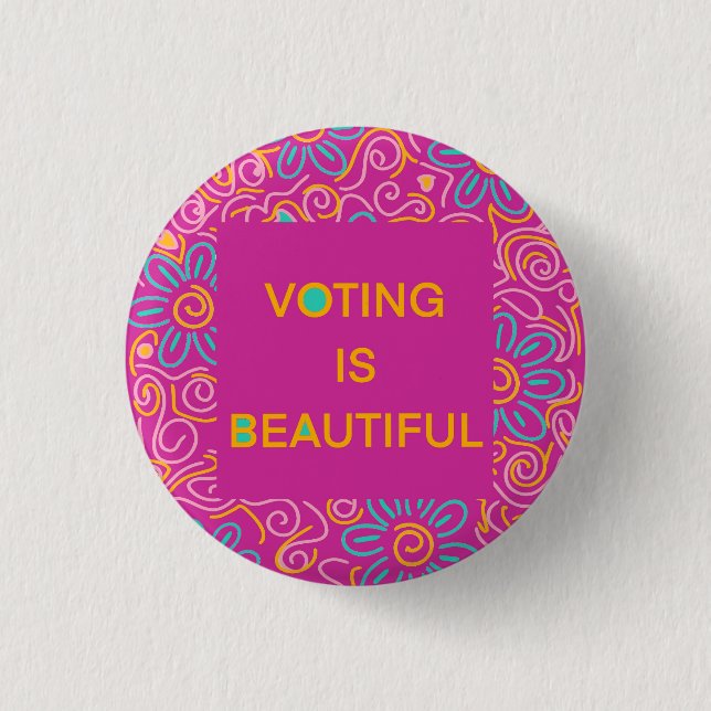 Voting is Beautiful Notebook  3 Cm Round Badge (Front)