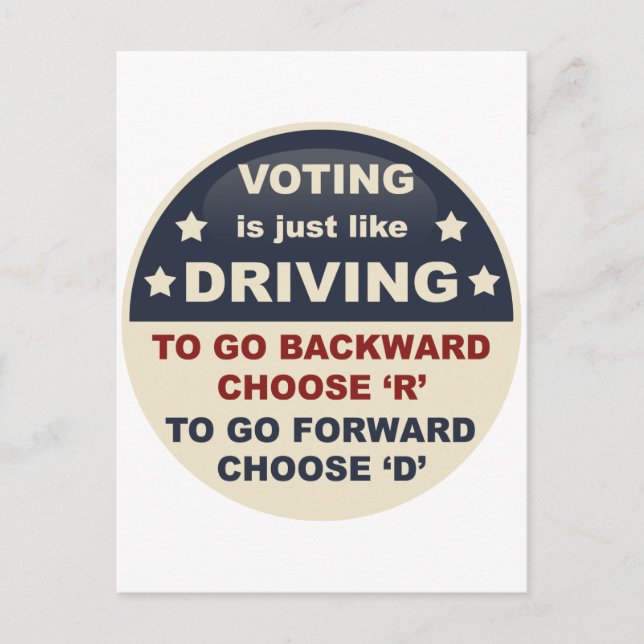 Voting is Just Like Driving Postcard (Front)