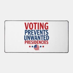 Voting Prevents Unwanted Presidencies men women Desk Mat