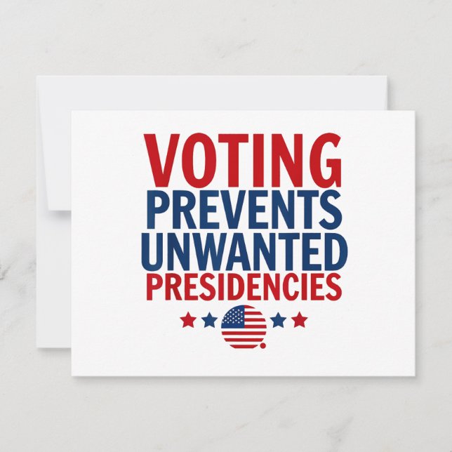 Voting Prevents Unwanted Presidencies men women Holiday Card (Front)