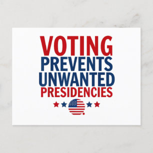 Voting Prevents Unwanted Presidencies men women Holiday Postcard