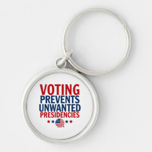 Voting Prevents Unwanted Presidencies men women Key Ring