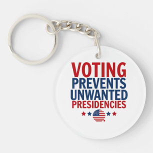 Voting Prevents Unwanted Presidencies men women Key Ring