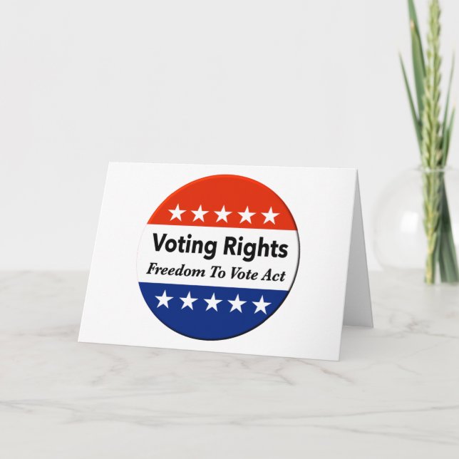 Voting Rights Freedom To Vote Act Card (Front)
