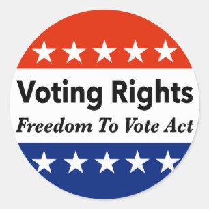 Voting Rights Freedom To Vote Act Classic Round Sticker