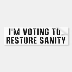 Voting To  Restore Sanity Bumper Sticker Sized