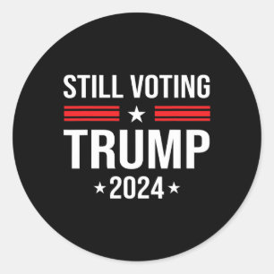 Voting Trump 2024 Patriotic American Flag 1 Classic Round Sticker
