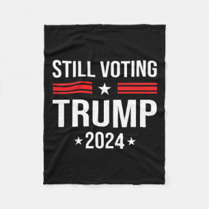 Voting Trump 2024 Patriotic American Flag 1 Fleece Blanket