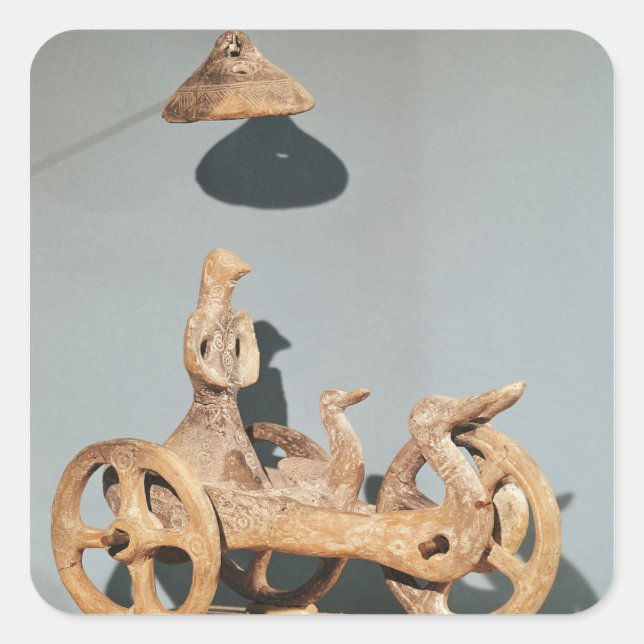 Votive chariot with an anthropomorphic divinity square sticker (Front)