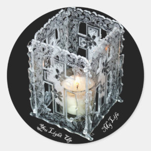 Votive Cross Luminary Classic Round Sticker
