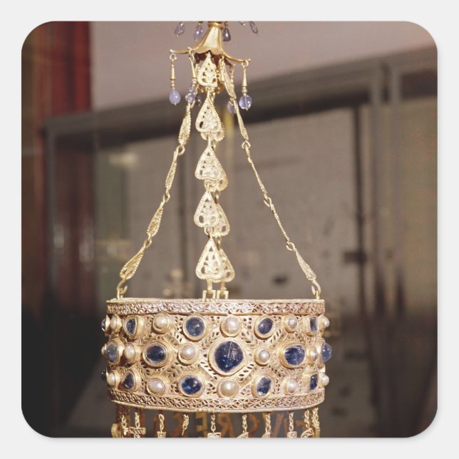 Votive crown of King Recesvinth Square Sticker (Front)