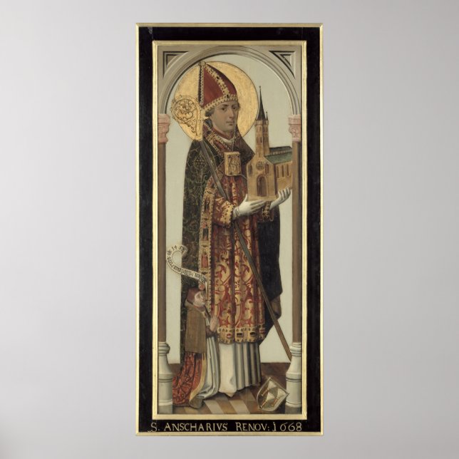 Votive Panel Depicting St. Ansgar, 1457 Poster (Front)