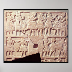 Votive plaque depicting an offering scene poster