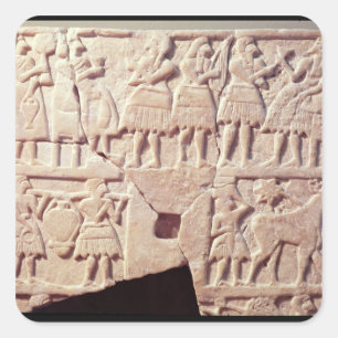 Votive plaque depicting an offering scene square sticker