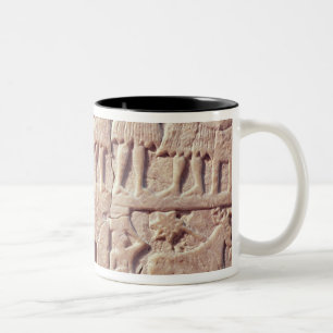 Votive plaque depicting an offering scene Two-Tone coffee mug