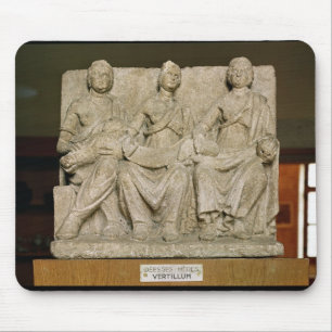 Votive sculpture of a triple mother deity mouse pad