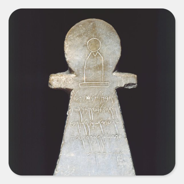 Votive stele, possibly depicting Tanit Square Sticker (Front)