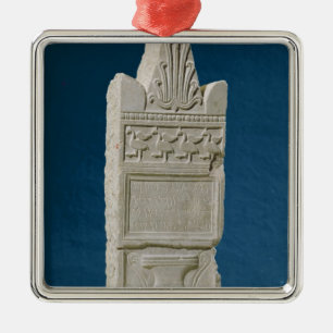 Votive stele with a triangular pediment metal ornament