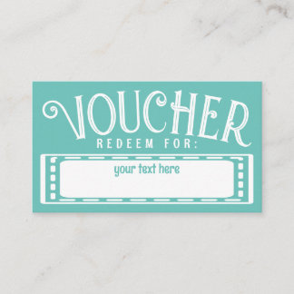Voucher Ticket Template Customisable Card Add Text