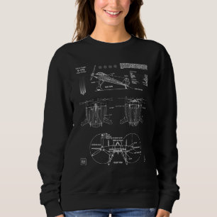 Vought V-173 Flying Pancake Aircraft Aeronautical  Sweatshirt