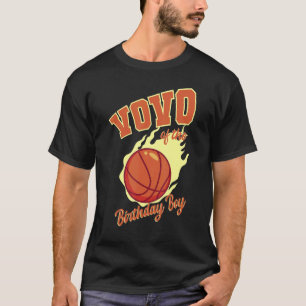 Vovo Of The Birthday Boy Basketball Family Bday Pa T-Shirt