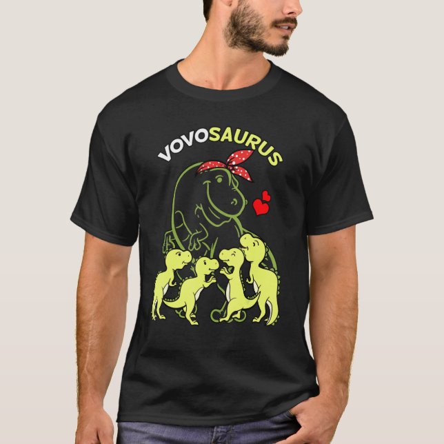 Vovosaurus Vovo 4 Kids Dinosaur Mothers Day T-Shirt (Front)