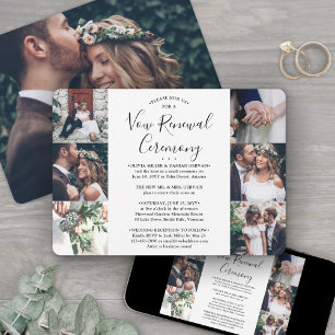 Vow Renewal 7 Photo Sequel Wedding Celebration Invitation