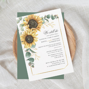 Vow Renewal Eucalyptus Sunflower Geometric Wedding Invitation