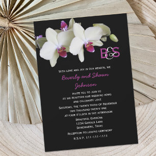 Vow Renewal Floral Yellow Orchids and Monogram Invitation
