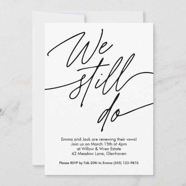 Vow Renewal Invitations Simple Design (Front)