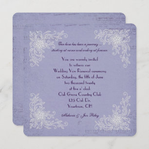 Vow Renewal-lace corners and music background Invitation