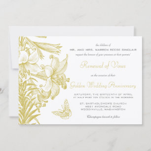 Vow Renewal Silver 25th Wedding Anniversary Invitation