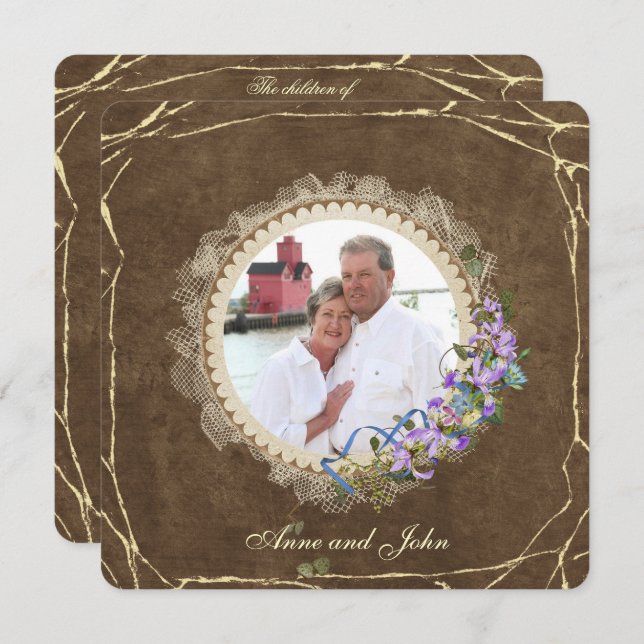 Vow Renewal Vintage Frame Invitation (Front/Back)